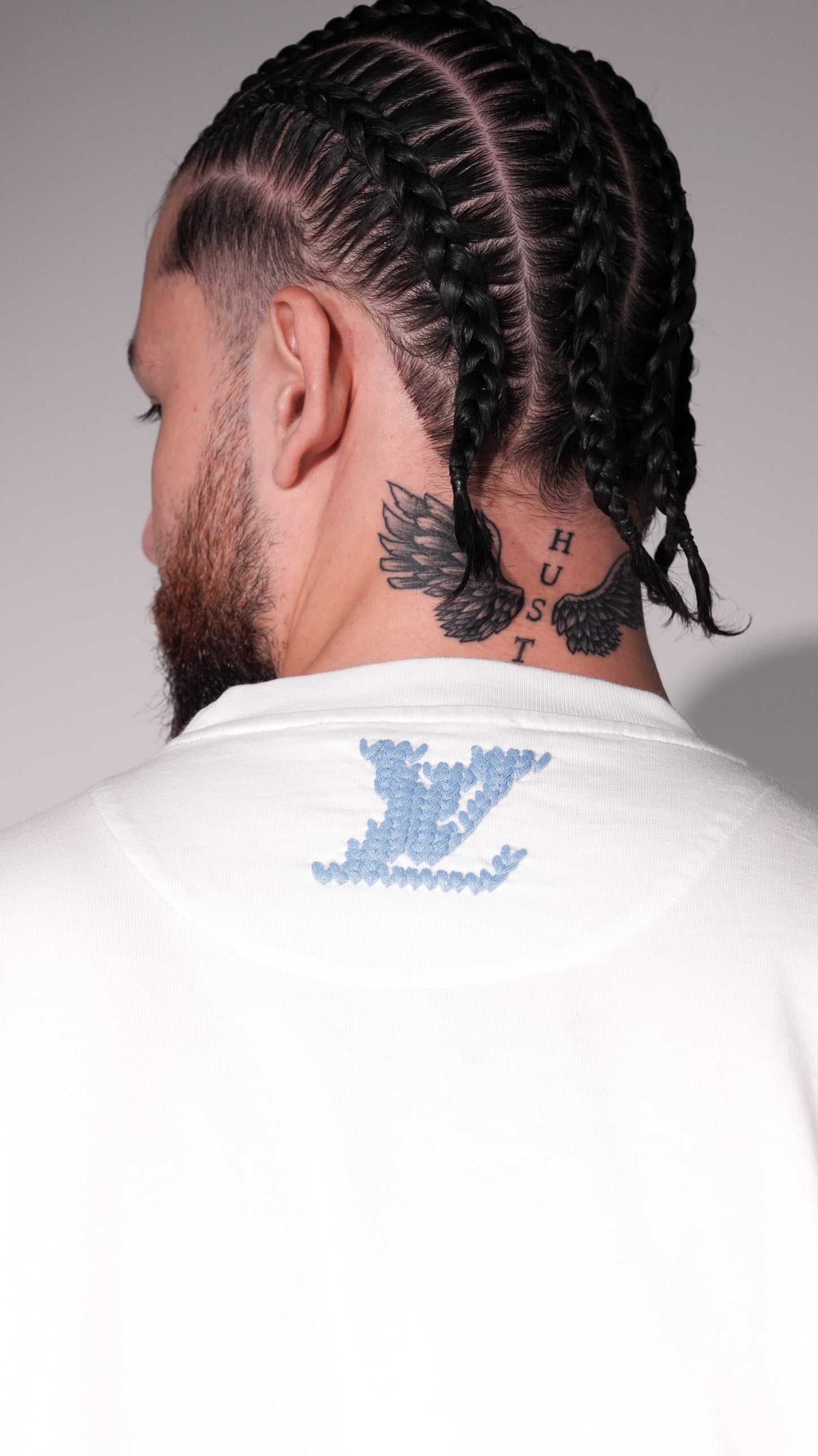Louis Vuitton “Marque Déposée” Embroidered Tee white
