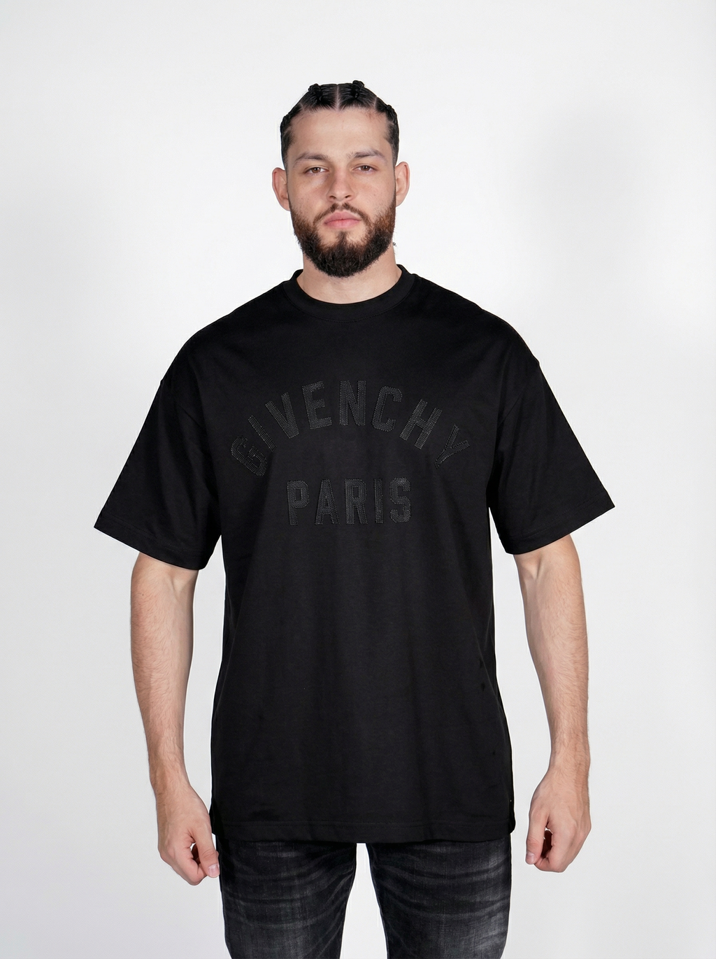Givenchy Paris Shadow Embroidery Tee black