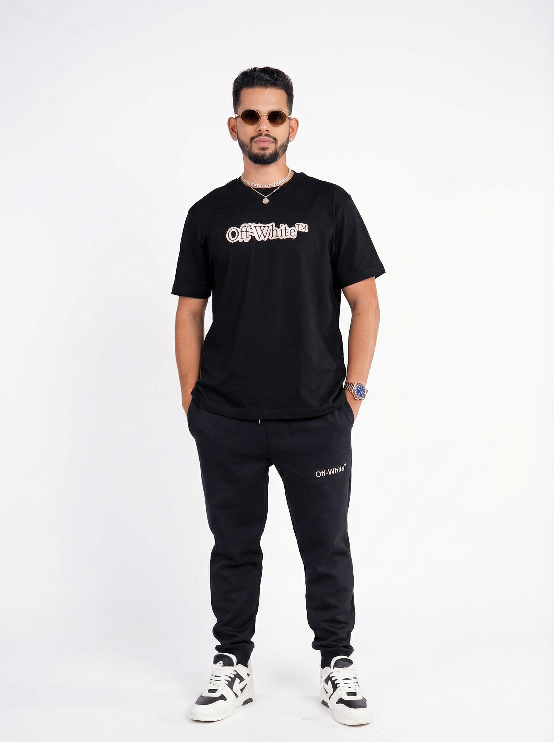 T shirt Off-White Ice Arrow Signature Ensemble black