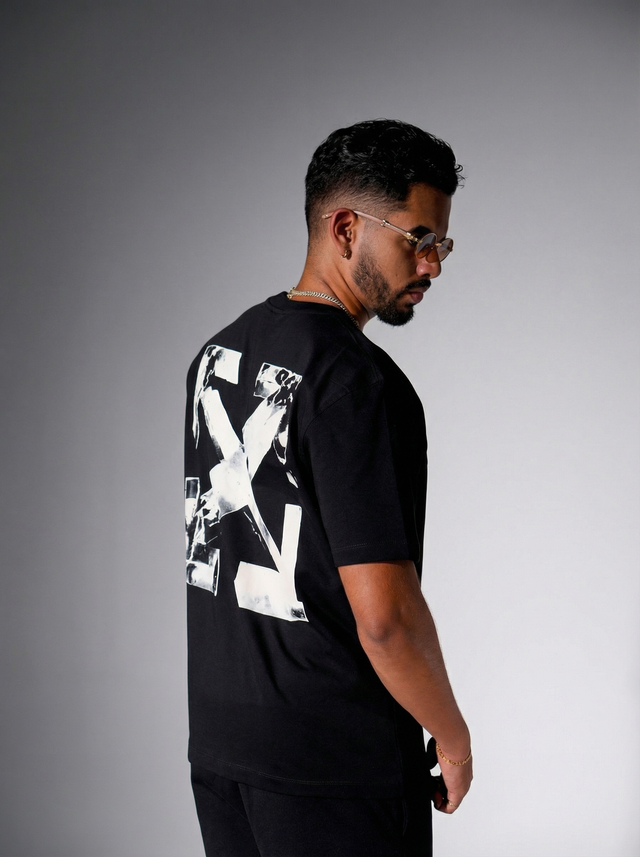 T shirt Off-White Ice Arrow Signature Ensemble black — vista trasera