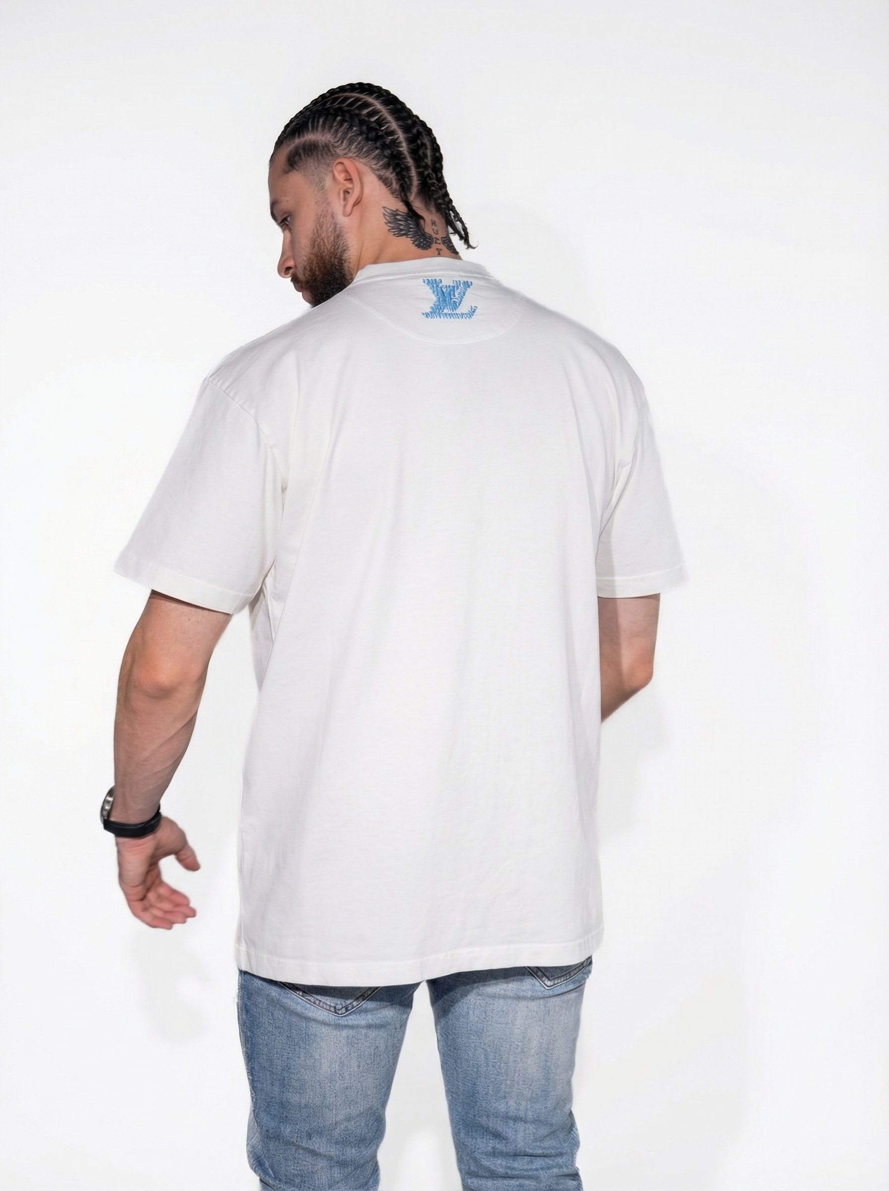 Louis Vuitton “Marque Déposée” Embroidered Tee white