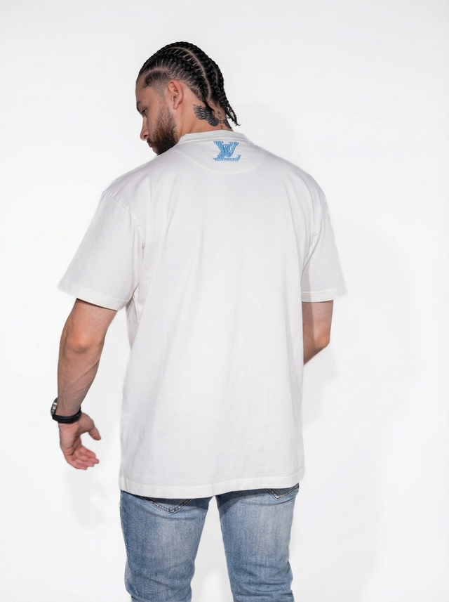 Louis Vuitton “Marque Déposée” Embroidered Tee white — vista trasera