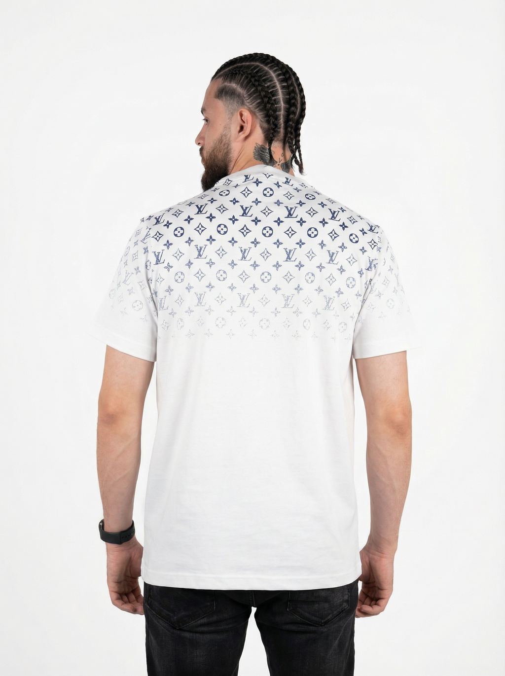 Camiseta blanca LV con monograma desvanecido