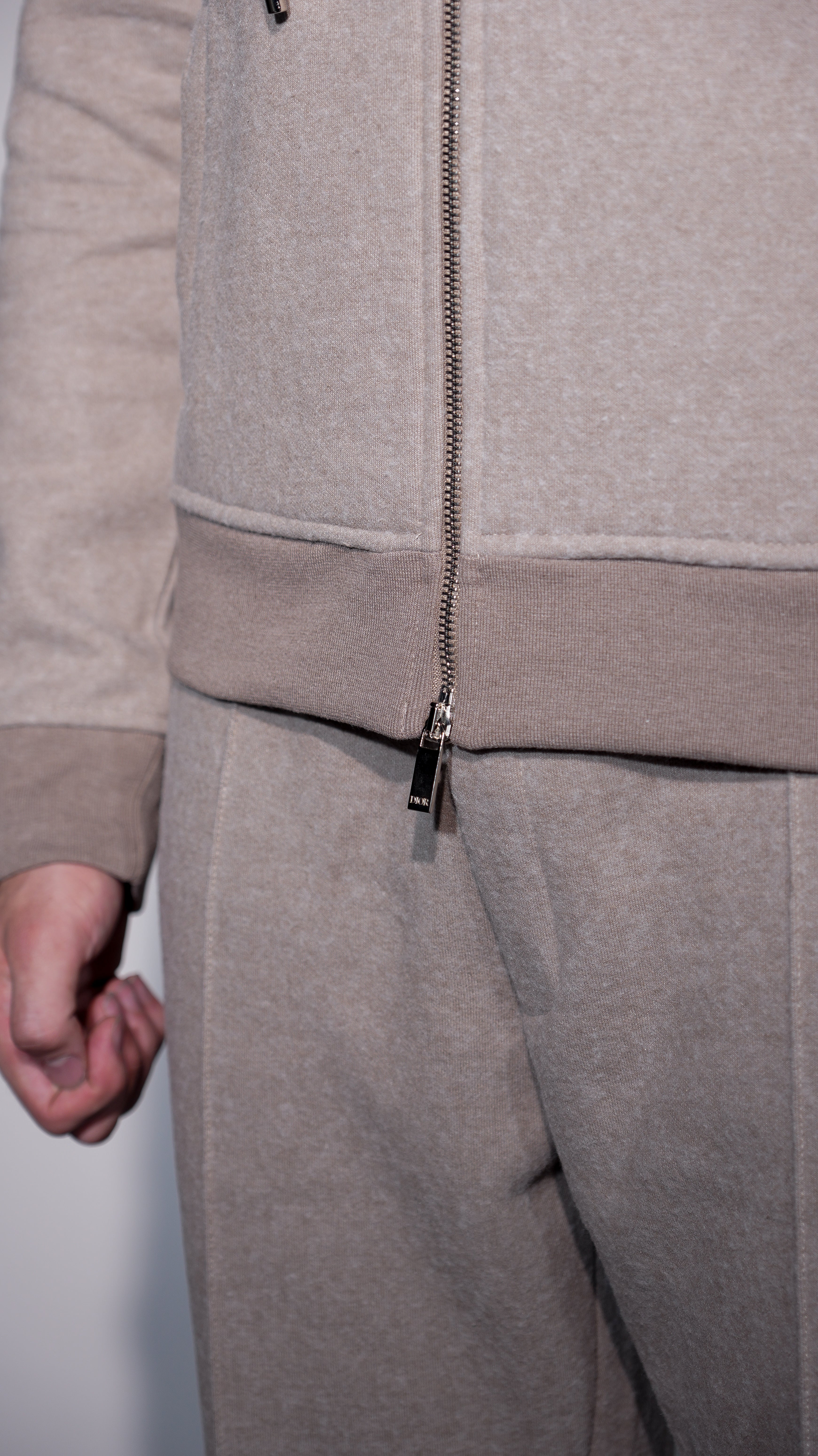 Dior Atelier Taupe Zip Hoodie Set