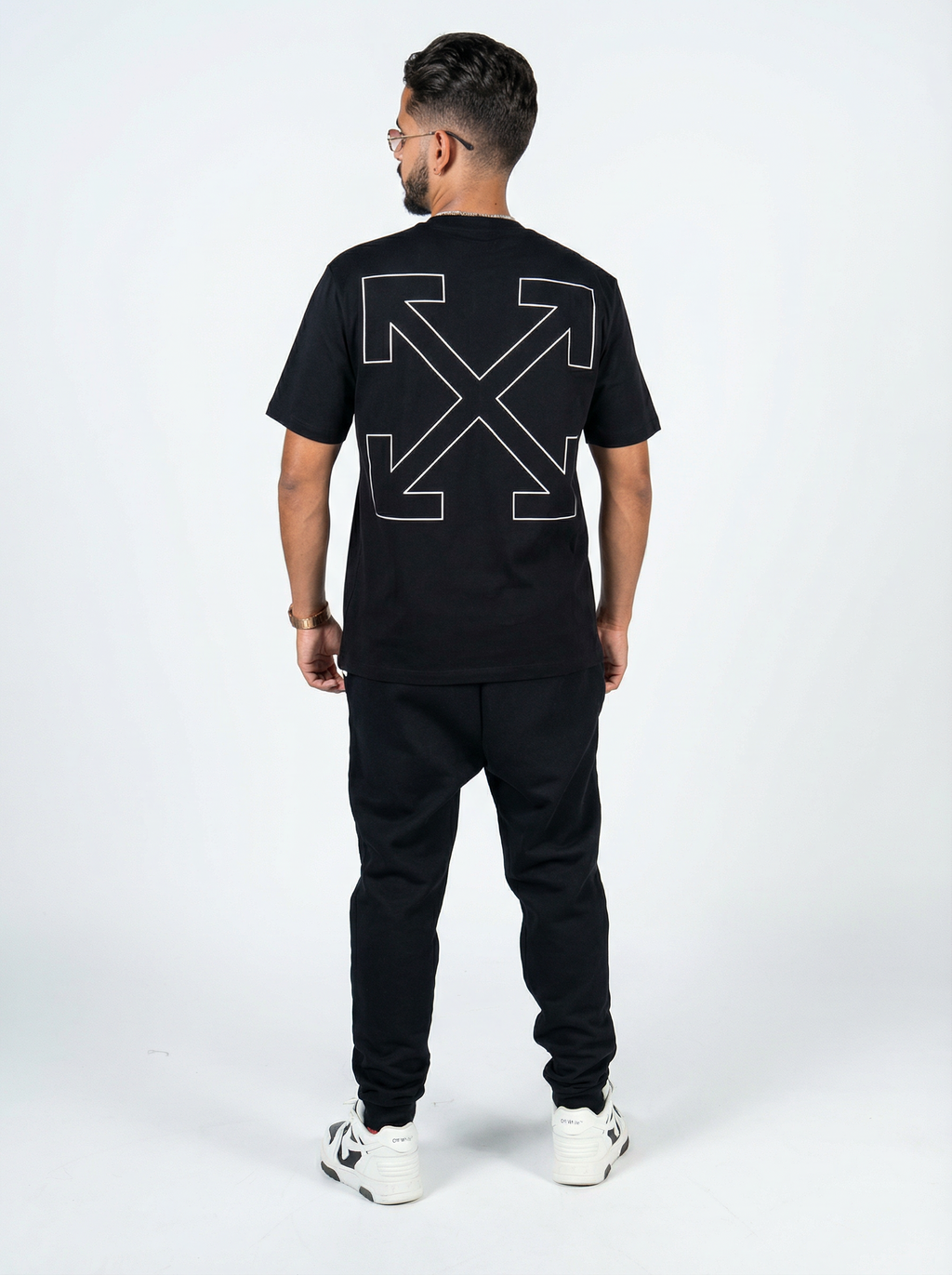camiseta off white pure line black