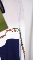 Conjunto GUCCI Azul Navy & Blanco