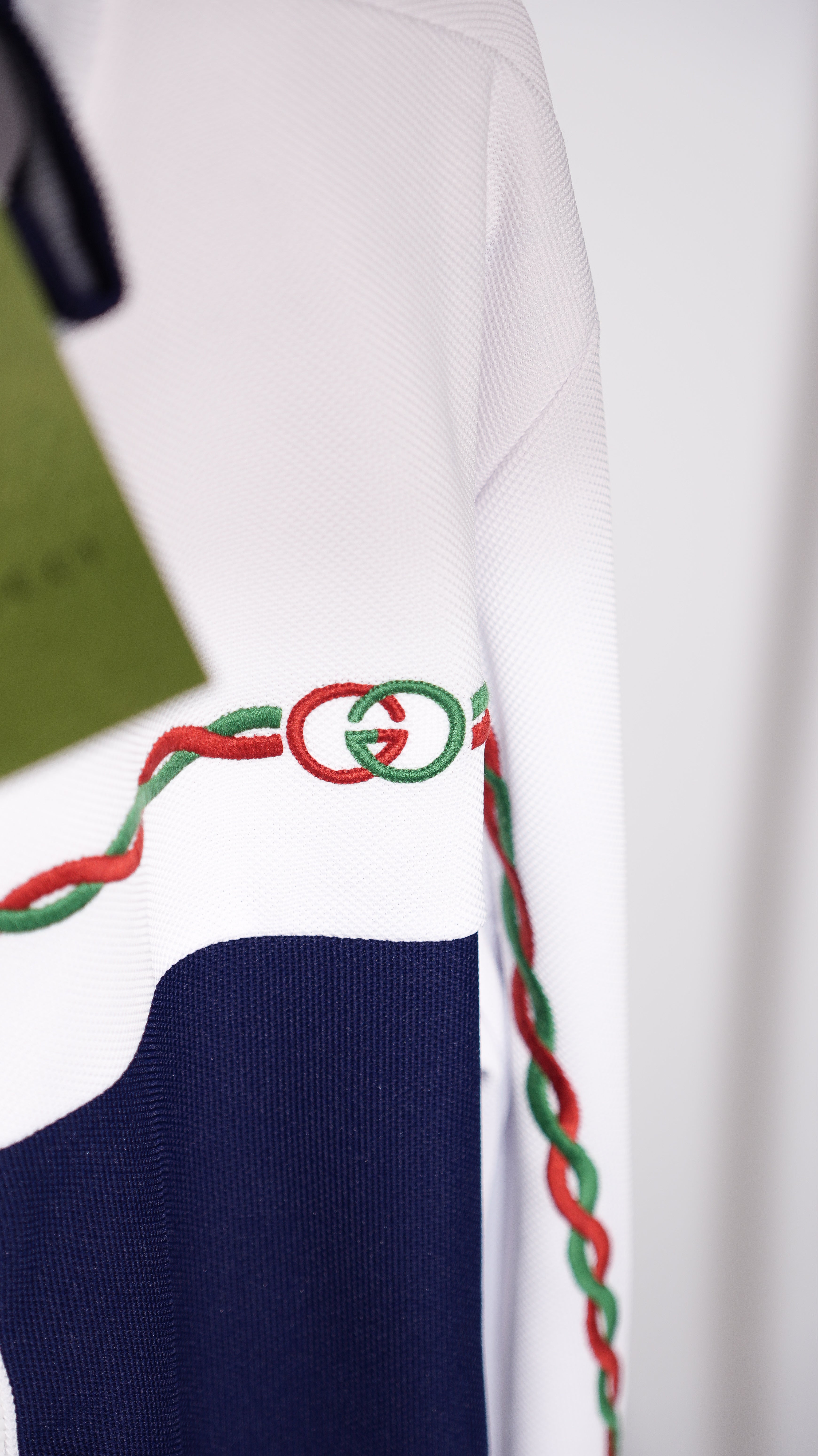 Conjunto GUCCI Azul Navy & Blanco