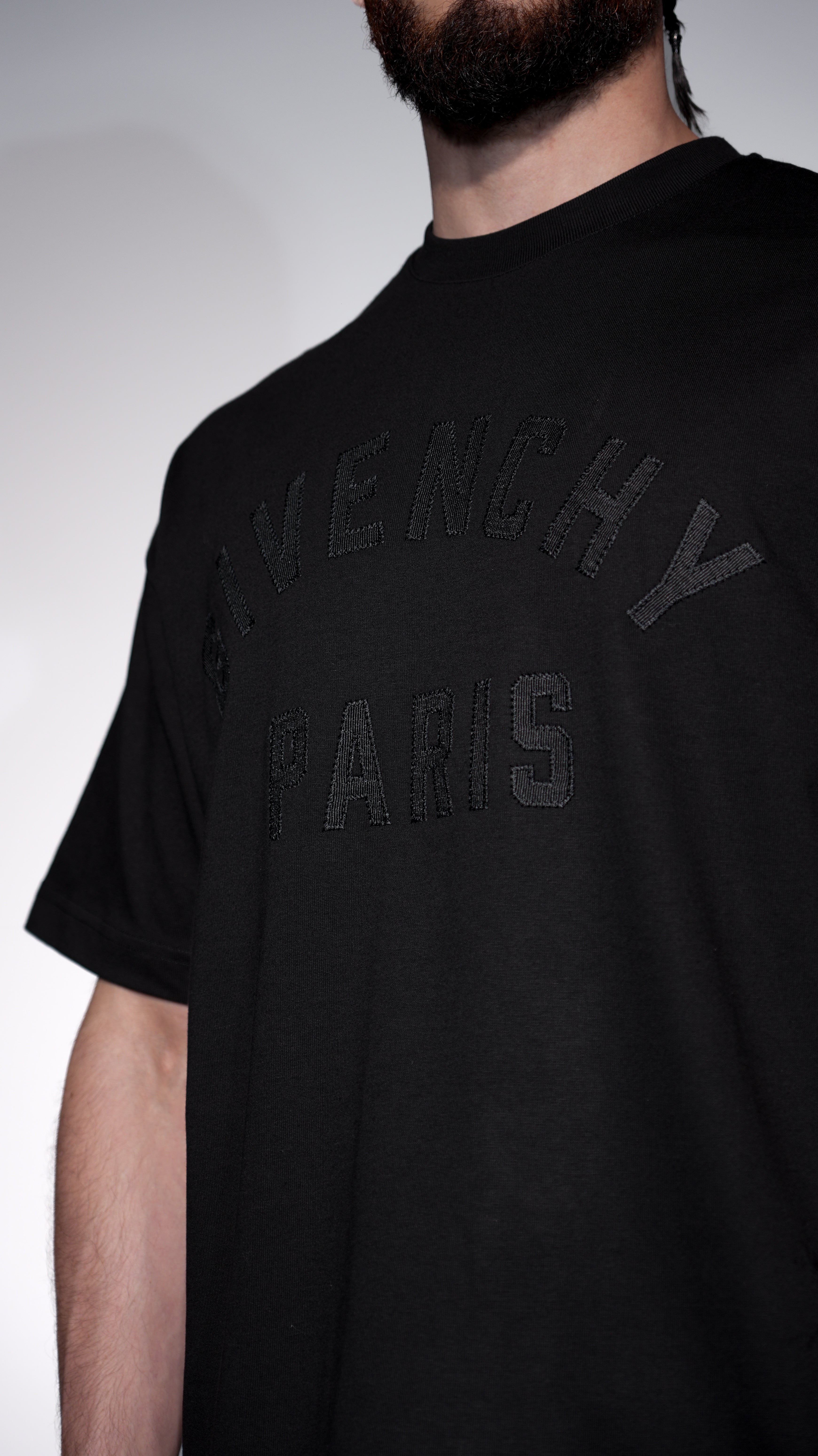 Givenchy Paris Shadow Embroidery Tee black
